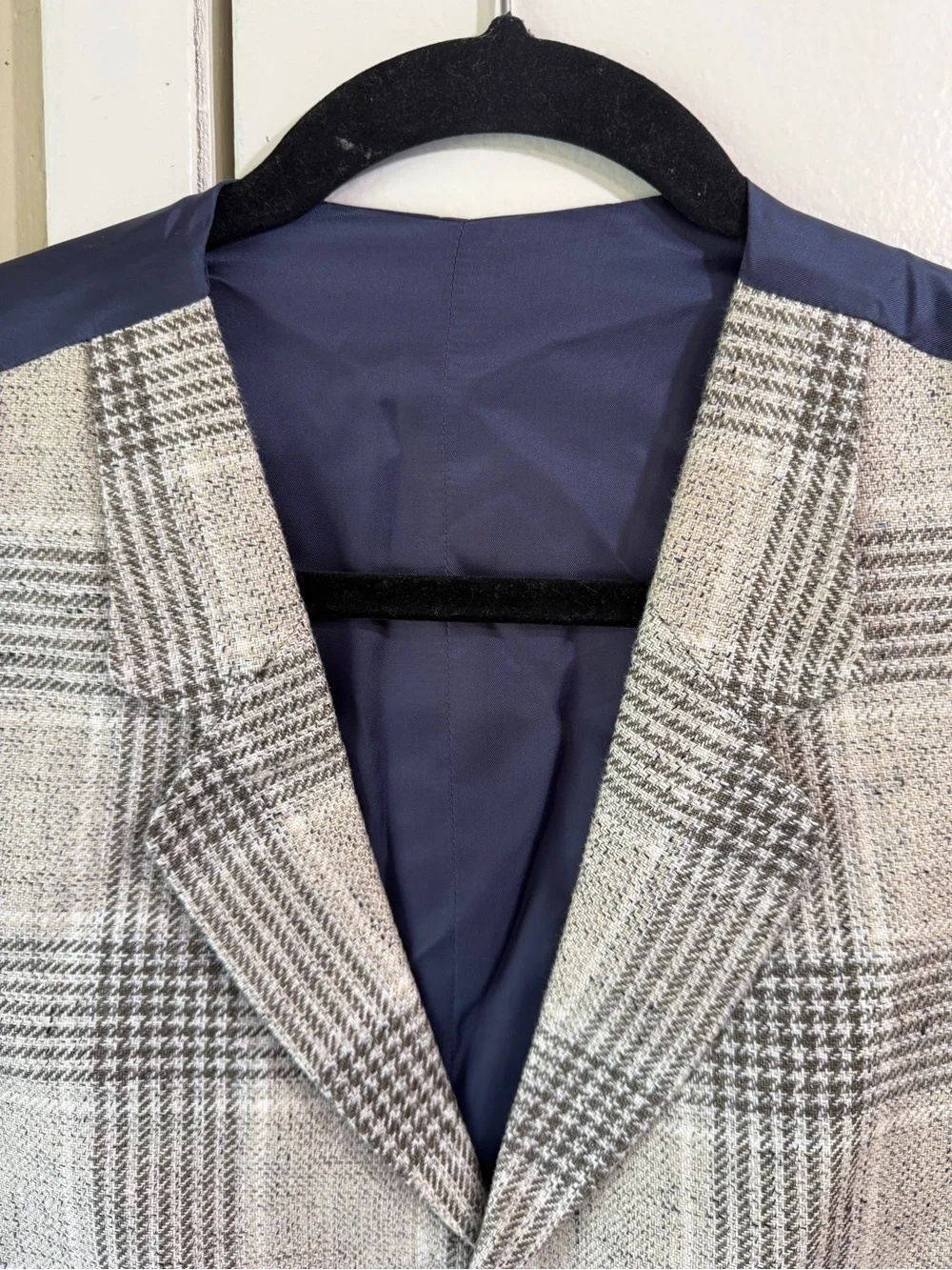 Suitsupply Waistcoat Italian Linen Plaid Suit Vest Gray Beige Men's Formal 44R